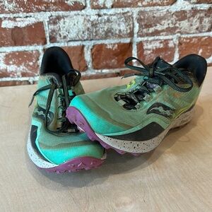 Saucony Teal and Lavender Trail Shoes